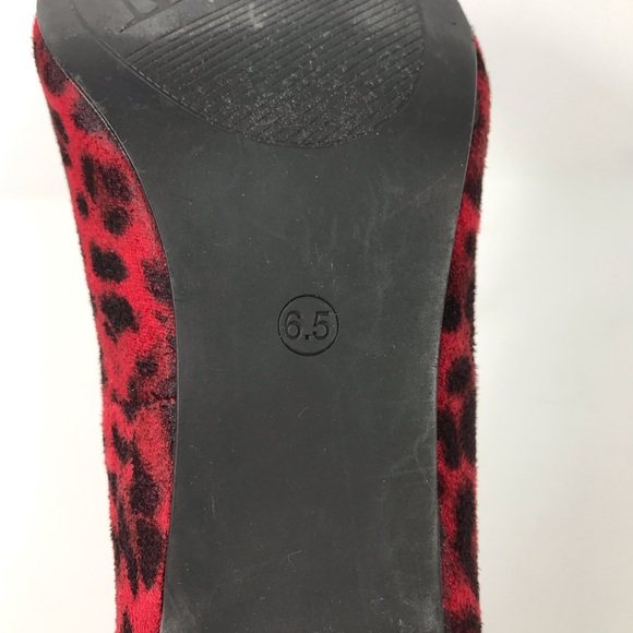 Bellini 6.5 Red Leopard Loafer Style Slip On Heels - Picture 7 of 8